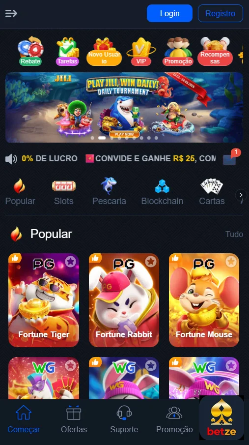 Gestão de Conta na betze